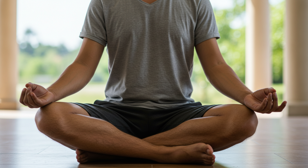 men meditation position